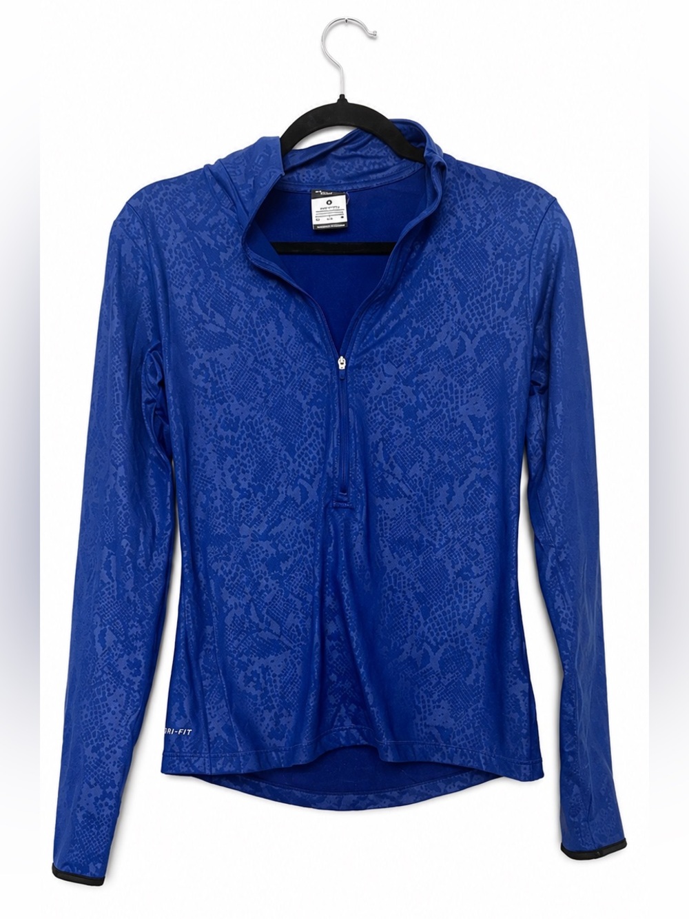 Nike Pro Dri-FIT Women's 1/2 Zip Pullover, Royal Blue Monochromatic Snakeskin